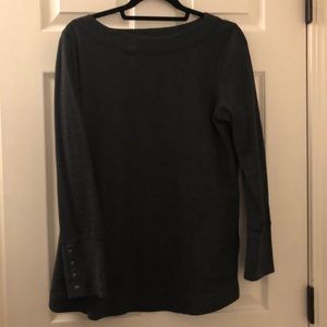 EUC Waffle-Knit Button-Sleeve Tunic